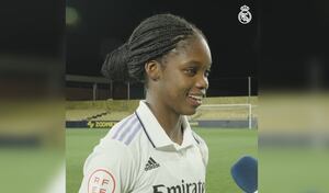 Linda Caicedo reaccionó muy feliz a su primer gol con el Real Madrid.